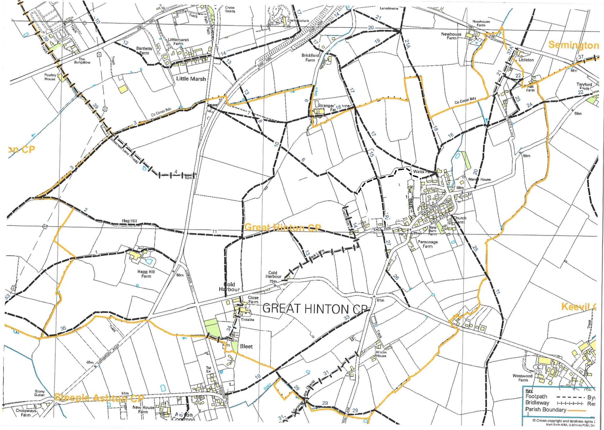 Great Hinton Footpath Map